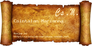Csintalan Marianna névjegykártya