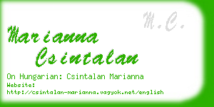 marianna csintalan business card